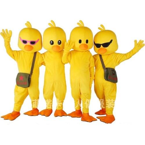 Yellow Duck Cartoon Character Mascot Costume Fancy Outfit Party Dress Cute Animal School Team Mascot Costume Fancy Dress