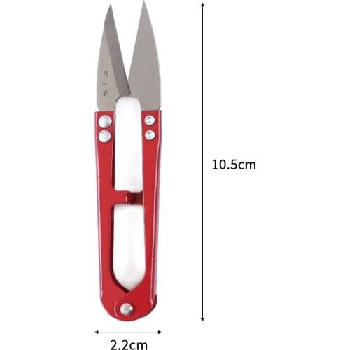 1PCS Small scissors thread trimmer household U-shaped spring shears cross-stitch clothes dress tailoring small yarn scissors