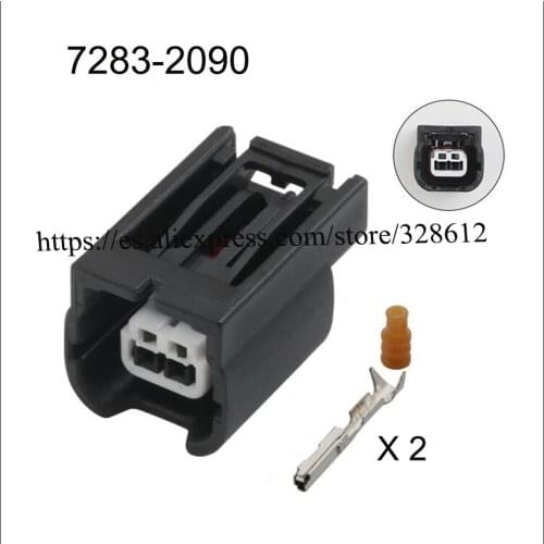 100SET 7283-2090 HM-RD-015 car female Connector cable Terminal jacket auto socket 2 pin Connector automotive plug DJ7028K-0.6-21