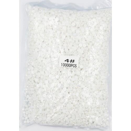 2mm,4mm,5mm,6mm,8mm,10mm,12mm Jelly Pure White AB Flat back ABS round Half Pearl beads, imitation plastic half pearl beads