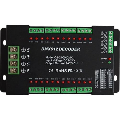 24CH DMX512 constant Decoder Led controller for Led light Strip light Fixture DC9-24V controller