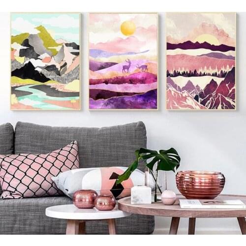 Abstract Sunrise Oil Painting Artistic Poster Decoration Painting For Living Room Bedroom Wall Picture