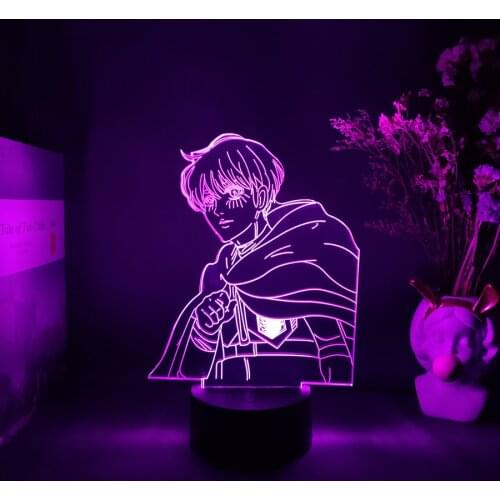 Anime Lamp Attack on Titan 4 Armin Arlert Figure Bedroom Decor Night Light Kids Birthday Gift Shingeki No Kyojin 3D LED Light