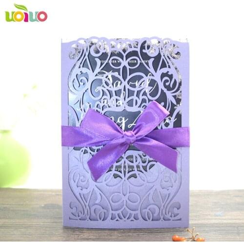 Free shipping 50set inc185 Gold Laser Cut Wedding invitation Cards+50 Card tri-fold pocket+50 Envelope+50 Seals +50 insert paper