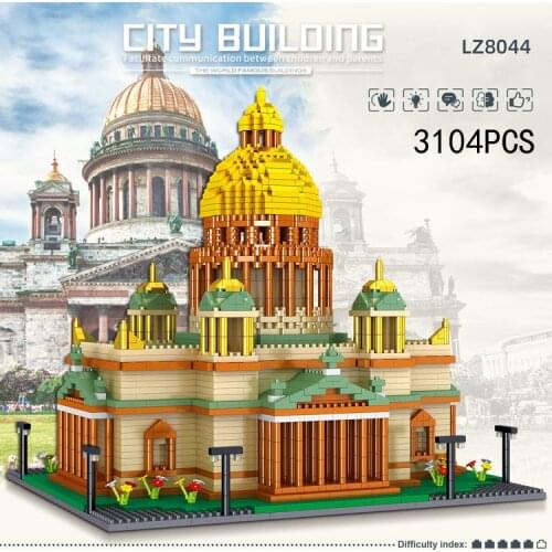 Disney Mickey Around the World micro diamond block Russia Saint Petersburg nanobrick St. Isaacs Cathedral model brick toy
