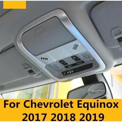 For Chevrolet Equinox 2017 2018 2019 Trim Decor Frame Car Interior Dome Reading Light Lamp Frame Carbon Fiber Cover Accessories