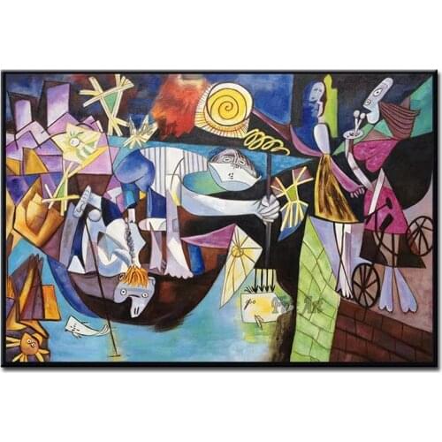 Famous Picasso Oil Painting Reproduction Canvas Wall Art Real Handmade Abstract Figure Portrait Paintings Artwork For Home Decor