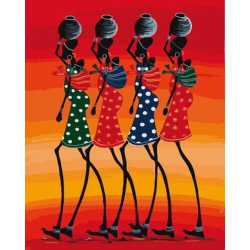 Frameless picture oil painting by numbers wall decor diy painting on canvas for home decor 4050 woman