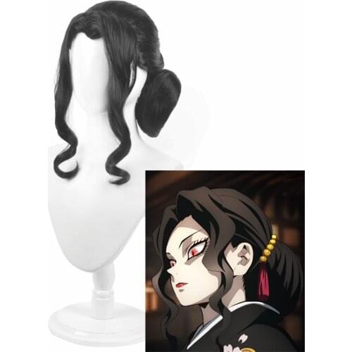 Kibutsuji Muzan Wig Anime Demon Slayer Kibutsuji Muzan(women) Cosplay Wig Kimetsu no Yaiba Blue Gradient Easy To Style Hair