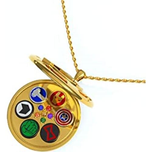 Xcustome Super Movies AVENG Hero Creative Memorial Pocket Watch Necklace Lucky Chain Pendant Cosplay Accessories Alloy