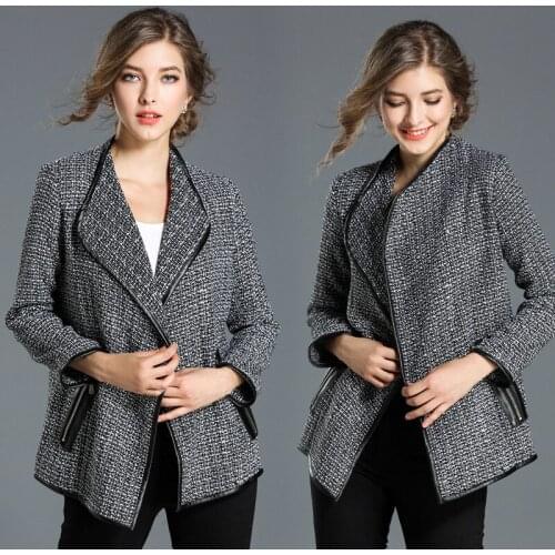 MLCRIYG Spring Autumn Short Loose Coat Female Jacket England Style Plaid Basic Jackets For Women jaqueta feminina YQ013