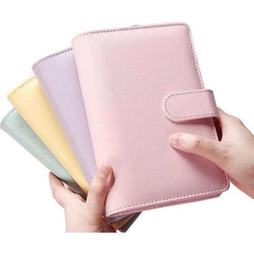Macaron Color PU Leather DIY Binder Notebook Loose Leaf Journal Diary A6 Daily Planner Agenda Office Supplies Kawaii Stationery