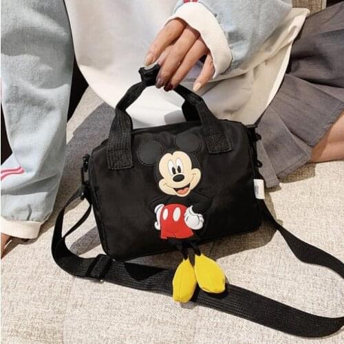 Disney new Mickey Mouse girl children small square shoulder messenger mini bag handbag kids cartoon mickey handbag black
