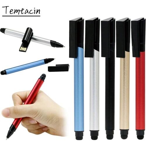 Metal Capacitive Touch Pen Model USB Flash Drive Memory Stick 8GB 16GB 32GB 64GB 128GB 256GB Ballpoint Pen Flash Drive Pendrive