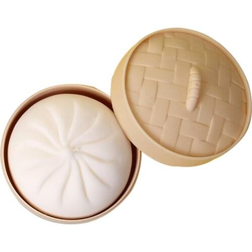 Simulation Steamer Cha Siu Bao Creative Meat Bun Squeezing Toy Slow Rebound Package Decompression Vent Small Toy Squishy