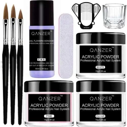 Acrylic Nail Kit Acrylic Powder and Liquid Monomer Set Nail Art Kit for Nail Home DIY Beginners or Nail Salon