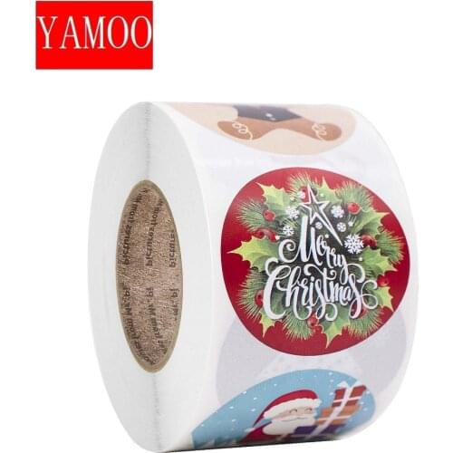 Christmas Sticker Cartoon Christmas Tree Santa Claus Design Paper Label Merry Christmas Cute Stickers Stationery Stickers