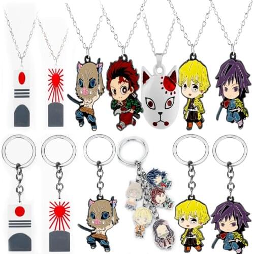 New Anime Demon Slayer keychain Kimetsu no Yaiba Blade of Ghost Vintage Alloy Key rings For Women Girl Cosplay Jewelry Gift