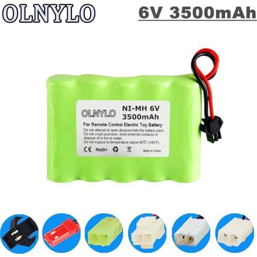 Upgrade 6V 3500mah NI-MH rechargeable Battery 6.0v 3000mAh For Rc toys Cars Tanks Trucks Robots Boats Guns model high capacity