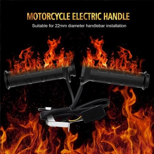 Upgrade Adjustable Motorcycle Handlebar 22mm Electric Heated Handle Heating Grips Set Handlebar Warmer Grip Cover Black