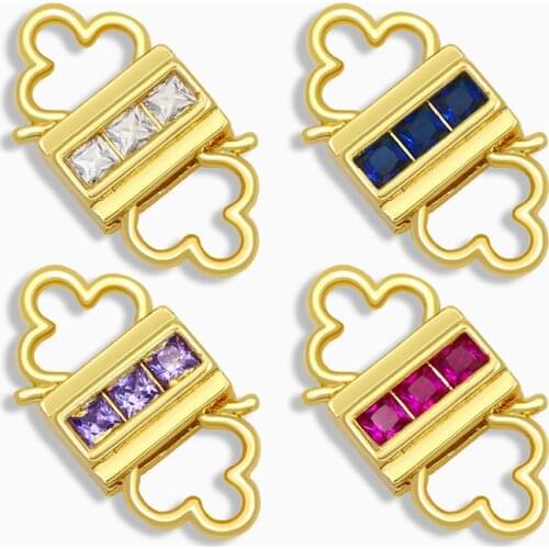 OCESRIO Gold DIY Pendant Cloud Carabiner Big Zircon Clasps Luxury Multiple Colour Clasps Necklace for Jewelry Making cspa095