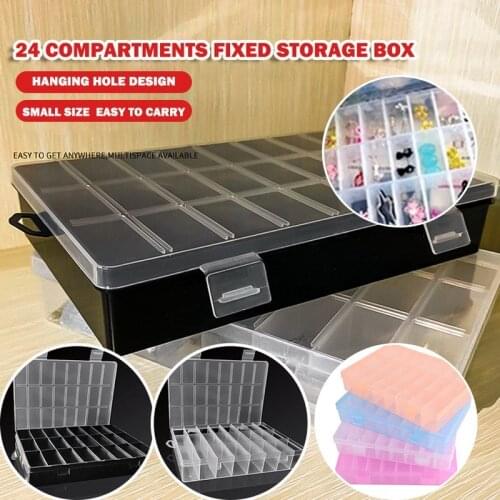 Practical10/24 Grids Compartment Plastic Storage Box Jewelry Earring Bead Screw Sundries Holder Case Display Organizer Container