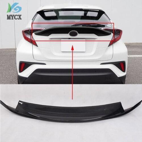 Carbon Fiber Plastic Accessories Rear With Wing Spoiler Cover Trim 1pcs Fit For Toyota C-HR CHR 2016 2017 2018 2019 2020