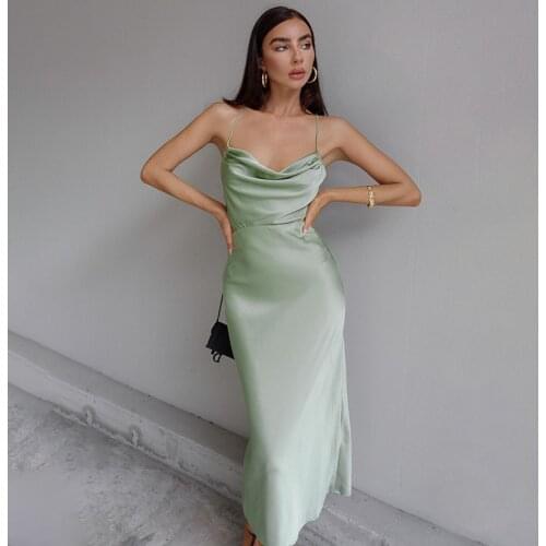 Womens Fashion Straps Draped Midi Dresses Women Solid Color Sleeveless Dress Elegant Summer Bandage Lace Up Gown Outfits Clothes
