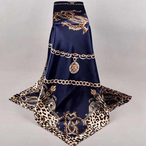 HanXi Square Silk Scarves Women Foulard 90*90cm Head Hijab Scarf Ladies Chiffon Satin Shawl Wrap muffler pareo Bandanna female