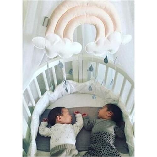 Rainbow Wall Decoration 3D Pink/Grey Baby Raindrop Nordic Ornament Cloud Toys Tent Hanging Mobile for Nursery Kids Room Decor