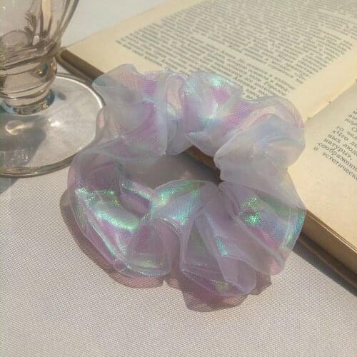 Mermaid Scrunchies Hair Ring Reflective Color Laser Hair Ties Rope summer Women Ponytail Hair Accessories Girls Hairbands Gifts