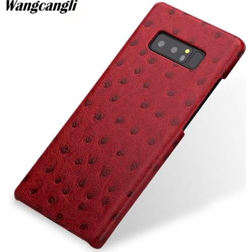 Luxury Genuine leather phone case for iSamsung note 8 Ostrich Texture Half-pack phone case phone protection case