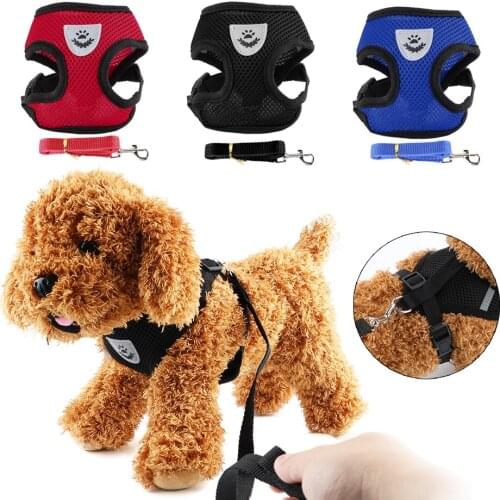Dog Cat Mesh Harness Polyester Dog Supplies Adjustable Vest Soft For Small Medium Dog Pet Collars