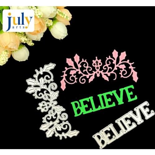 Julyarts Scrapbooking Dies Knife Mold Carbon Metal Mold Believe Flower Metal Cutting Dies Stencil Embossing