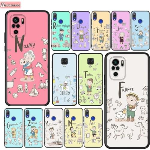 Cartoon Profession Teacher Silicone Cover For Xiaomi Redmi Note 10 10S 9 9S Pro Max 9T 8T 8 7 6 5 Pro 5A Phone Case