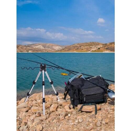 Fishing Rod Pod Foldable Adjustable Telescopic Telescopic Tripod Fishing Rod Stand Fishing Support Rod Holder Aluminum Alloy