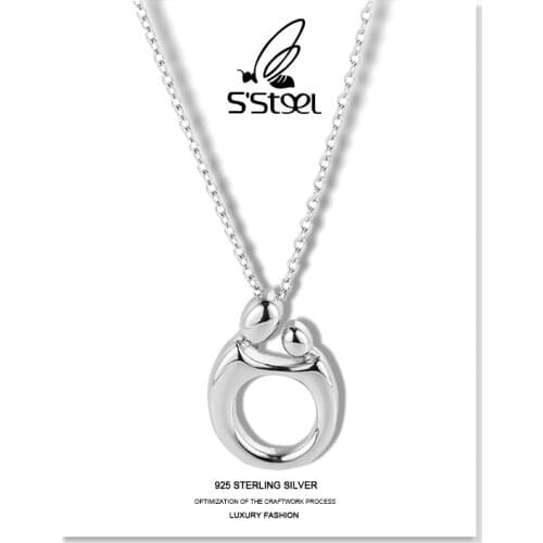 SSTEEL Goemetric Pendants Nekclaces Sterling Silver 925 For Women Minimalist Vintage Necklace Joyas De Plata 925 Fine Jewellery