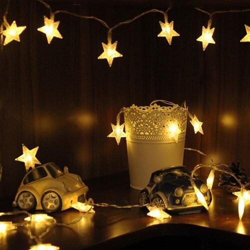 6M 40 LED Star Light String Twinkle Garlands 220V EU Christmas Lamp Home Holiday Party Wedding Decorative Fairy Lights