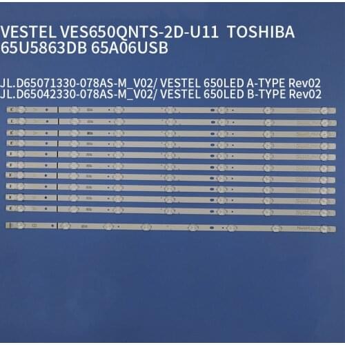 LED Backlight strip 7/8 Lamp for LT-65VU20K D65071330 JL.D65042330-078AS-M_V02 VES650QNTA-2W-U11 65U5863DB 65VL5A63DB 65U6663DB