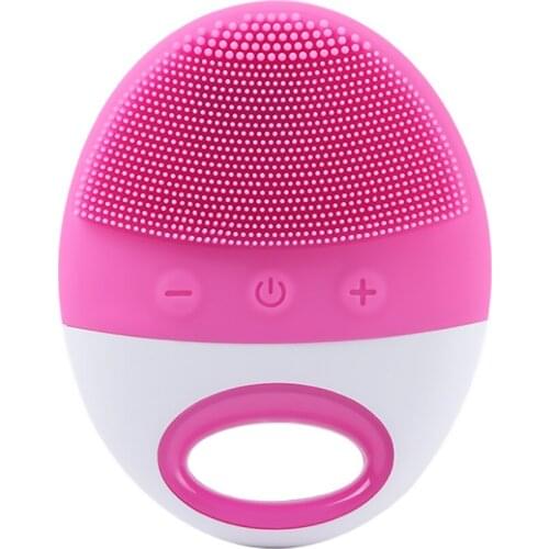 Ultrasonic Face Cleansing Brush Silicone Sonic Facial Cleanser Cleansing Skin Deep Washing Massage Brush Rechargeable Beauty