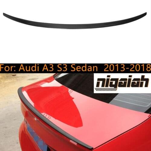 A3 Rear Spoiler Real Carbon Fiber Trunk Boot Lip Wing for Audi A3 S3 Sedan S3 Style Spoiler 2013-2018