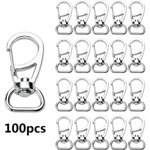 PARETO 100Pcs 42mm Swivel Trigger Clips Snap Hooks Lobster Clasp for Keychain Bag DIY Craft Key Buckle
