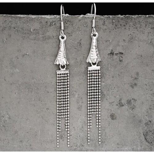 2016 Real 925 Silver New Fashion Statement Long Dangle Drop Earrings Women Fine Jewelry Tassel Earrings women wedding jewelry