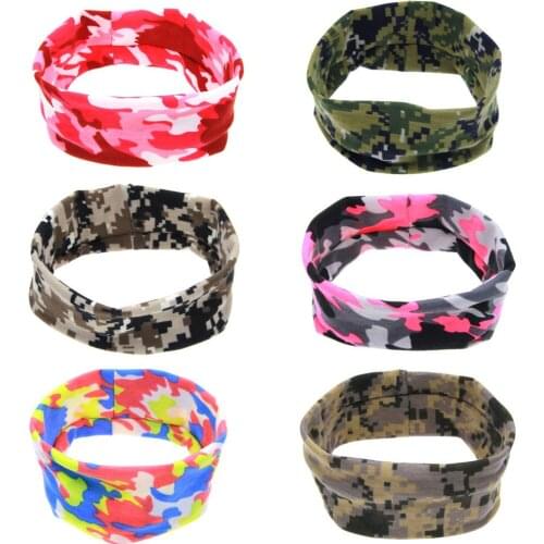 Furling Girl 1PC Children Multicolor Camouflage Bandanas Headband Cute Kids Bunny Ears Elastic Headband Headwrap Hair Bands