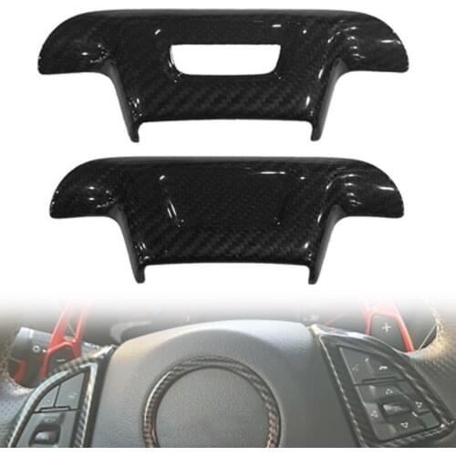 1pcs Glossy Black Carbon Fiber Steering Wheel Trim Cover Fit For Chevrolet Camaro Car Styling Accessories