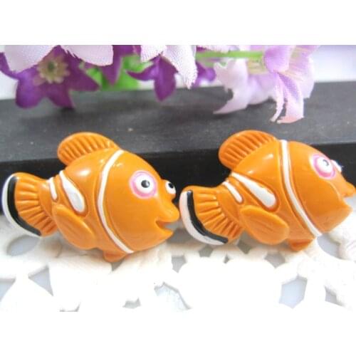 10pcs/lot DIY resin cabochons accessories about 35mm kawaii flat back resin gold fish