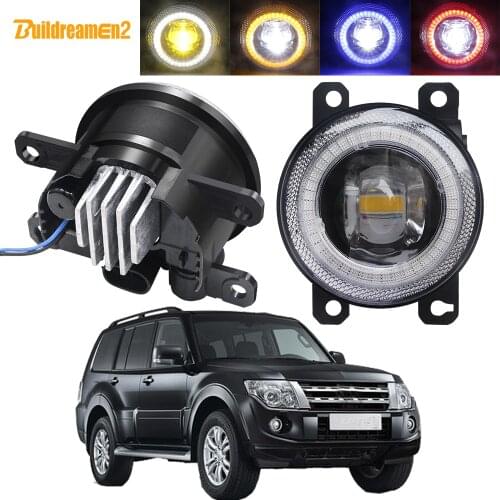 2 X Car Fog Light Assembly LED Angel Eye DRL Daytime Running Lamp 30W H11 12V For Mitsubishi Pajero IV Van V80 V90 Box 2007-2012
