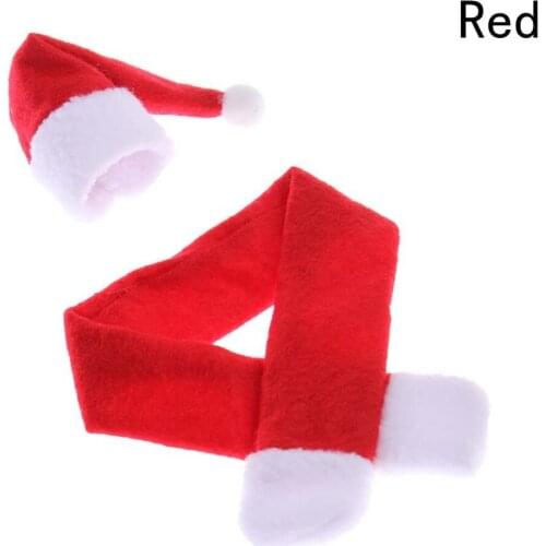 2PCS/SET Wine Bottle Cover Christmas Wine Hat Scarf Cover Set Kitchen Decoration For Home Dinner Party New Santa Claus Gift