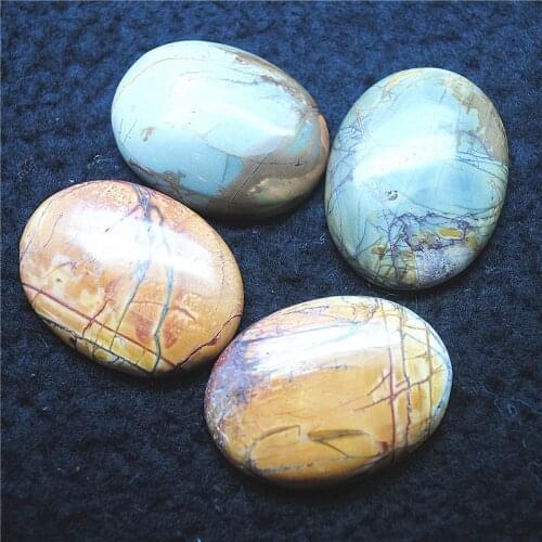 2PCS Nature Picaso Stone Cabochons Oval Shape 30X40MM No Hole For Women Pendants Making DIY Findings Free Shippings