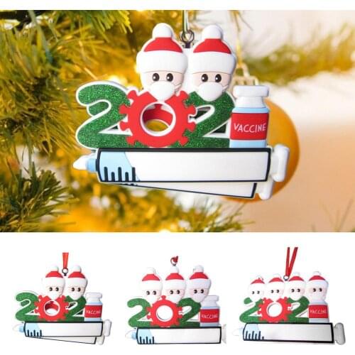 2021 Personalized Family Christmas Tree Ornament Personalized Survived Family Pendant Mini Christmas Tree Hanging Pendant